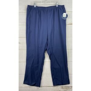 Karen Scott Women’s Size 1X Pull-On Elastic Comfort Waist Pants Blue ~ NWT
